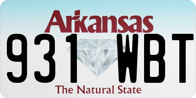 AR license plate 931WBT