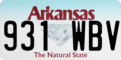 AR license plate 931WBV