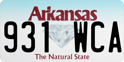 AR license plate 931WCA