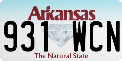 AR license plate 931WCN