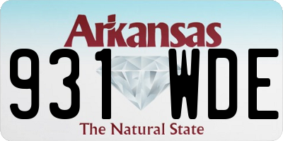 AR license plate 931WDE