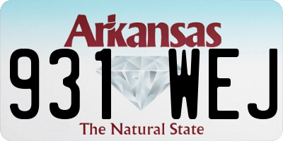 AR license plate 931WEJ