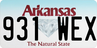 AR license plate 931WEX