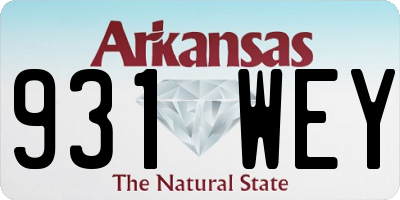 AR license plate 931WEY