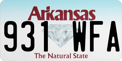 AR license plate 931WFA