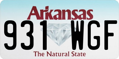 AR license plate 931WGF