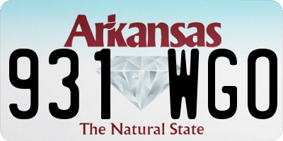 AR license plate 931WGO