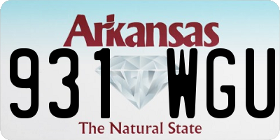 AR license plate 931WGU