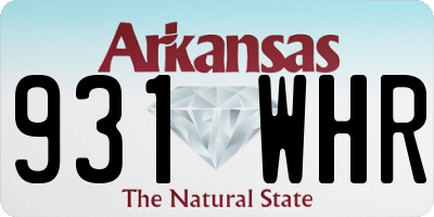 AR license plate 931WHR