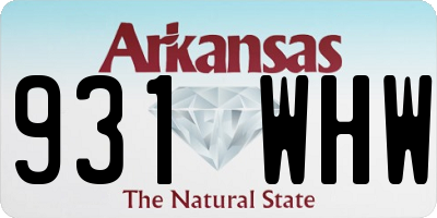 AR license plate 931WHW