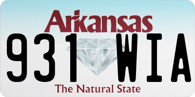 AR license plate 931WIA