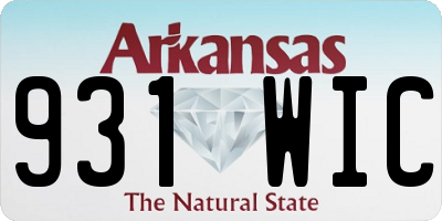 AR license plate 931WIC