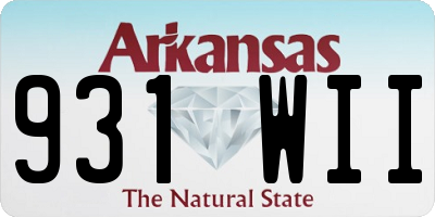 AR license plate 931WII