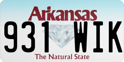 AR license plate 931WIK
