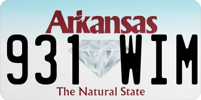 AR license plate 931WIM