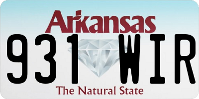 AR license plate 931WIR
