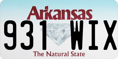 AR license plate 931WIX
