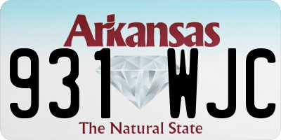 AR license plate 931WJC