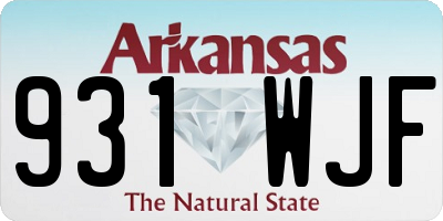 AR license plate 931WJF