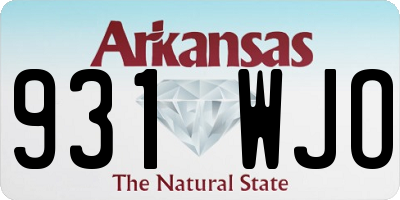 AR license plate 931WJO