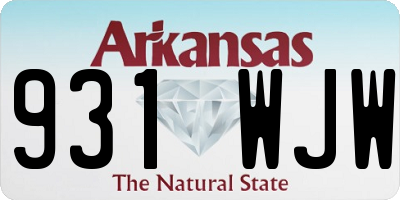 AR license plate 931WJW