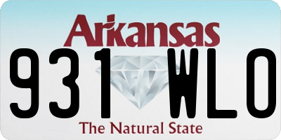 AR license plate 931WLO