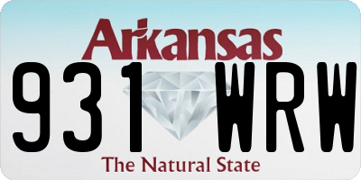 AR license plate 931WRW