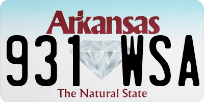 AR license plate 931WSA