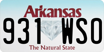 AR license plate 931WSO