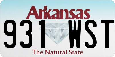 AR license plate 931WST