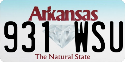 AR license plate 931WSU