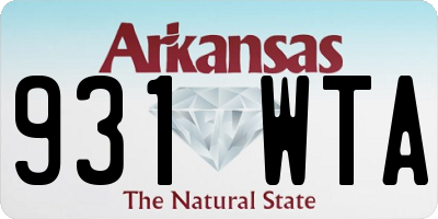 AR license plate 931WTA