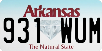 AR license plate 931WUM