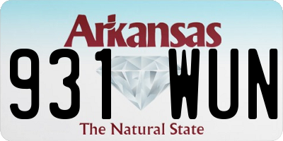 AR license plate 931WUN