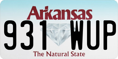 AR license plate 931WUP