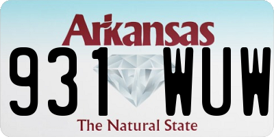 AR license plate 931WUW
