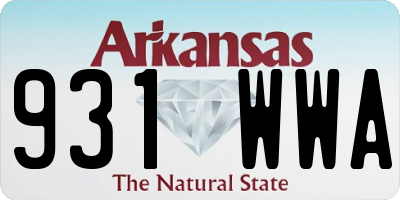 AR license plate 931WWA
