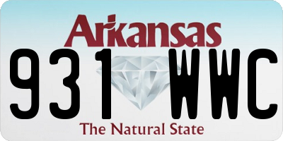 AR license plate 931WWC