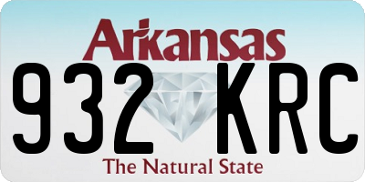 AR license plate 932KRC