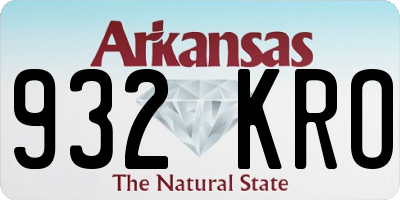 AR license plate 932KRO