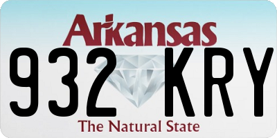 AR license plate 932KRY