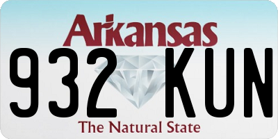 AR license plate 932KUN