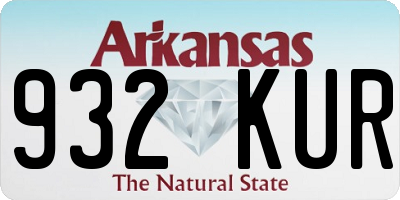 AR license plate 932KUR