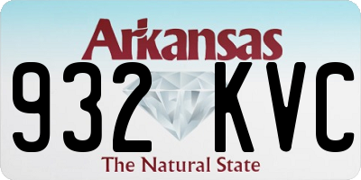 AR license plate 932KVC