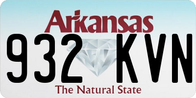 AR license plate 932KVN