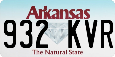 AR license plate 932KVR