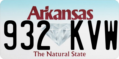 AR license plate 932KVW