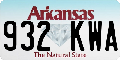 AR license plate 932KWA