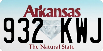AR license plate 932KWJ
