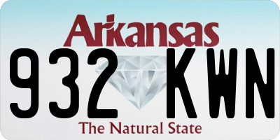 AR license plate 932KWN
